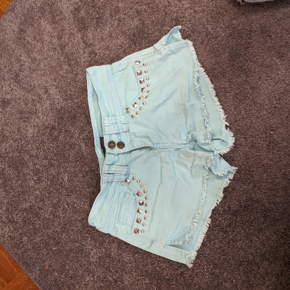 Mint Jean Short Shorts
